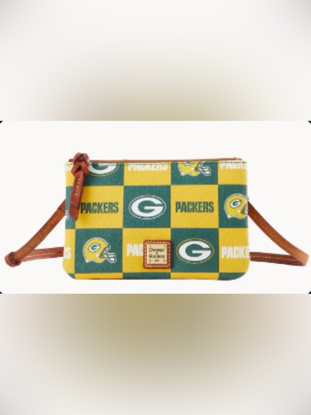 Dooney & Bourke Green Bay Packers NFL Crossbody Bag NWT Top Zip Purse